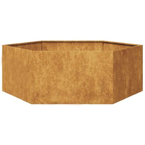 Plantekasse 138x120x45 cm sekskantet Forvitringsstål