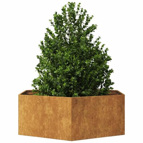Plantekasse 138x120x45 cm sekskantet Forvitringsstål