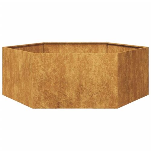 Plantekasse 138x120x45 cm sekskantet Forvitringsstål