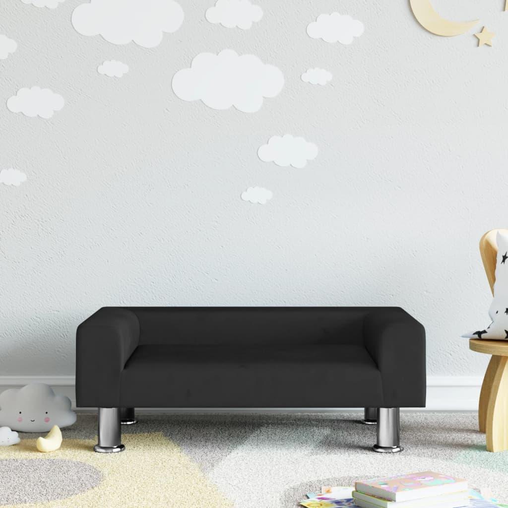 Sofa til børn 70x45x26,5 cm fløjl sort