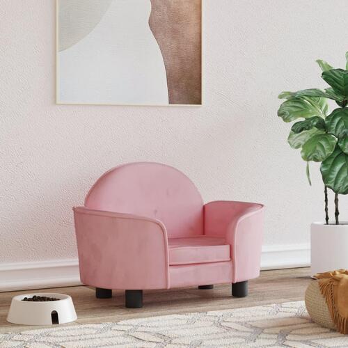 Hundeseng 66x40x45 cm velour lyserød