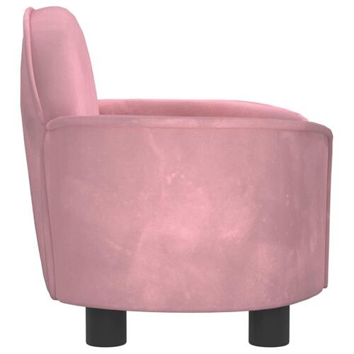 Hundeseng 66x40x45 cm velour lyserød