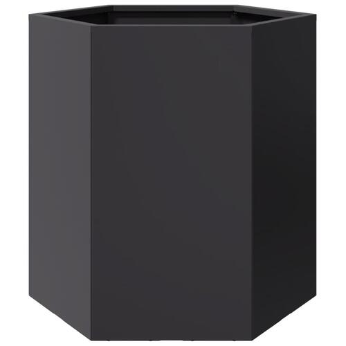 Plantekasser 2 stk. 46x40x45 cm sekskantet stål sort