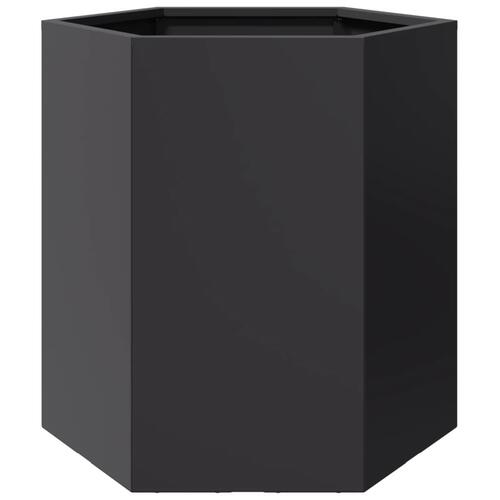 Plantekasser 2 stk. 46x40x45 cm sekskantet stål sort