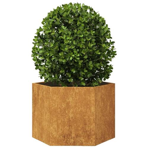 Plantekasse 69x60x45 cm sekskantet Forvitringsstål