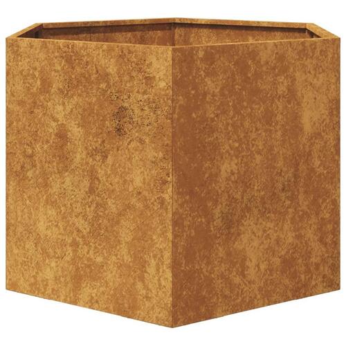 Plantekasse 69x60x45 cm sekskantet Forvitringsstål