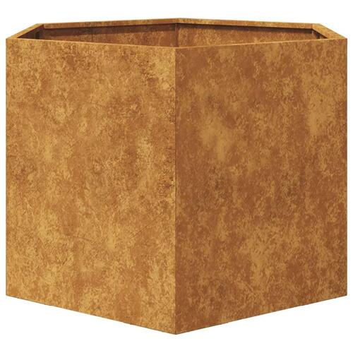 Plantekasse 69x60x45 cm sekskantet Forvitringsstål