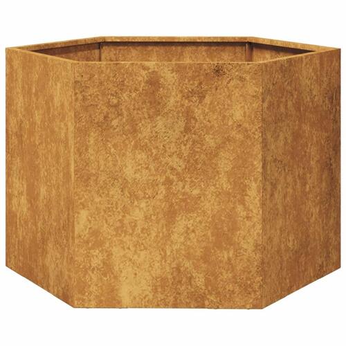 Plantekasse 69x60x45 cm sekskantet Forvitringsstål