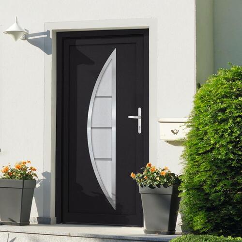 Hoveddør 98x200 cm PVC antracitgrå