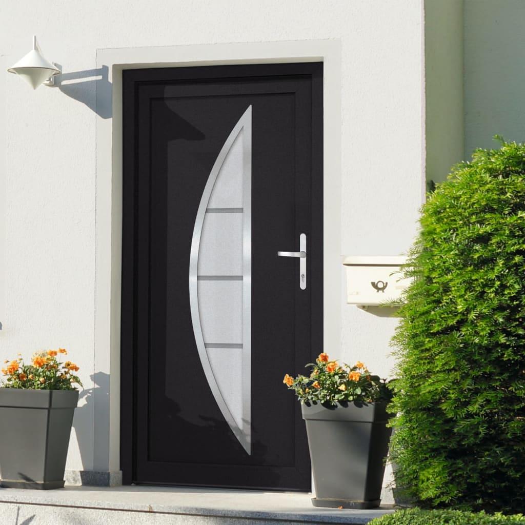 Hoveddør 98x200 cm PVC antracitgrå