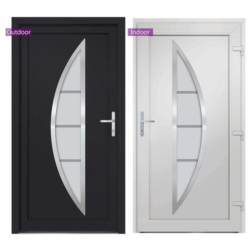 Hoveddør 98x200 cm PVC antracitgrå