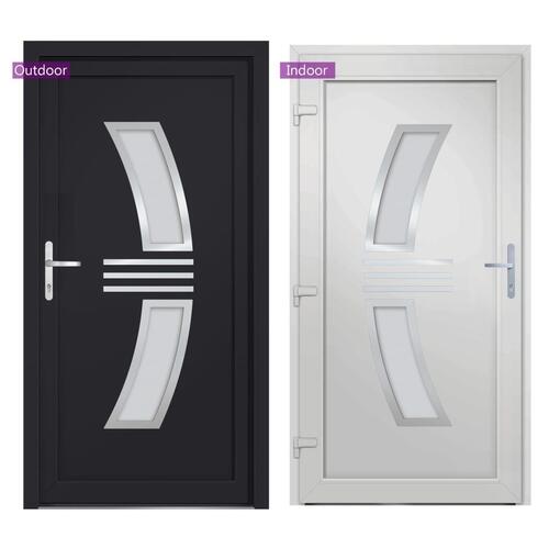 Hoveddør 98x208 cm PVC antracitgrå