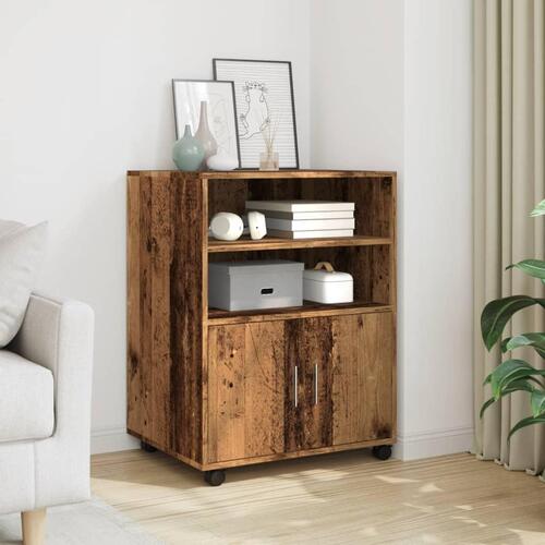 Rullebord 60x48x81 cm konstrueret træ gammelt trælook