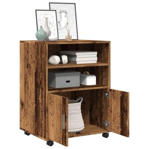 Rullebord 60x48x81 cm konstrueret træ gammelt trælook