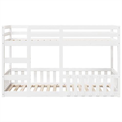 Køjeseng 90x200 cm massivt fyrretræ hvid