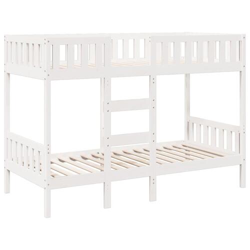 Køjeseng 90x200 cm massivt fyrretræ hvid