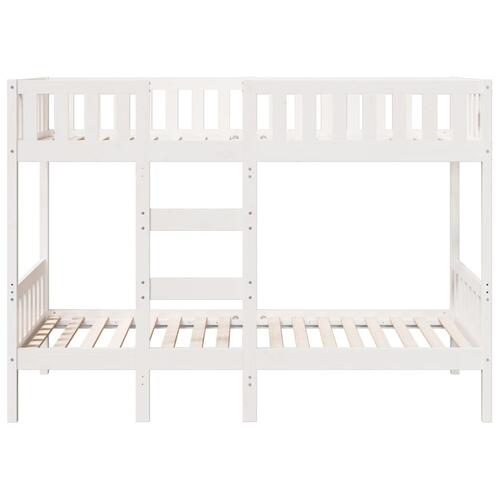 Køjeseng 90x200 cm massivt fyrretræ hvid