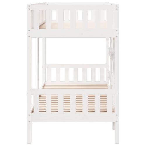 Køjeseng 90x200 cm massivt fyrretræ hvid