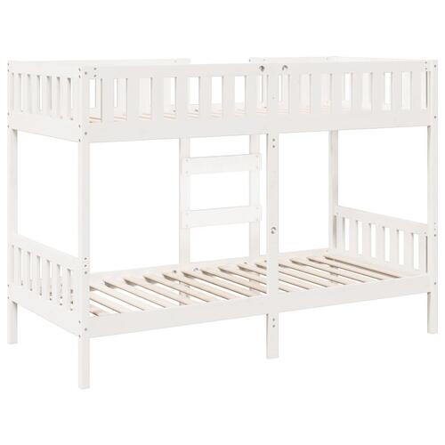 Køjeseng 90x200 cm massivt fyrretræ hvid