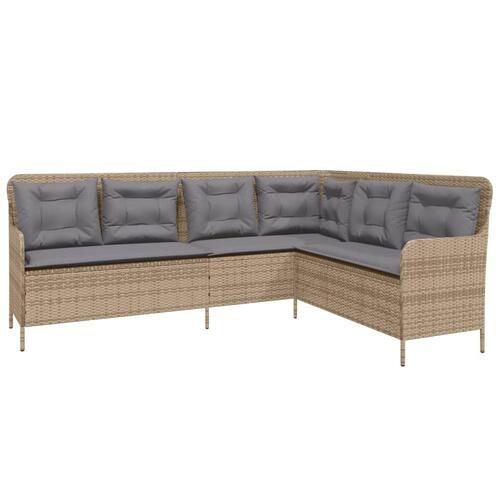 Sofasæt til haven 2 dele med hynder polyrattan beige