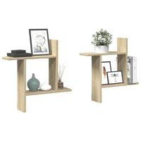 Væghængte hylder 2 stk. 50x12x50 cm konstrueret træ sonoma-eg