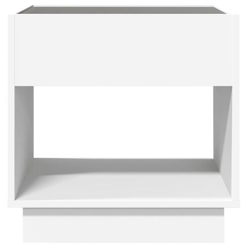 Sofabord med Infinity LED-lys 50x50x50 cm hvid