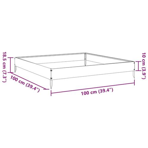 Højbed 100x100x18,5 cm galvaniseret stål