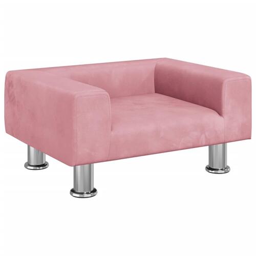 Sofa til børn 50x40x26,5 cm fløjl lyserød