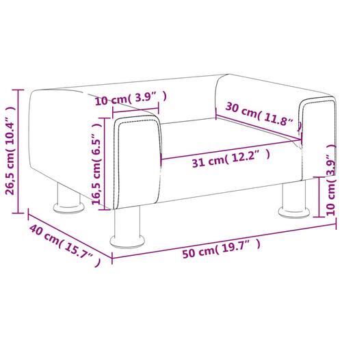 Sofa til børn 50x40x26,5 cm fløjl lyserød