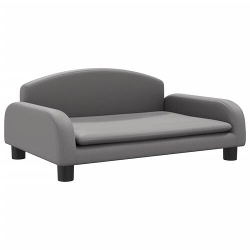Sofa til børn 70x45x30 cm kunstlæder grå