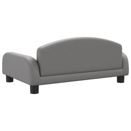 Sofa til børn 70x45x30 cm kunstlæder grå