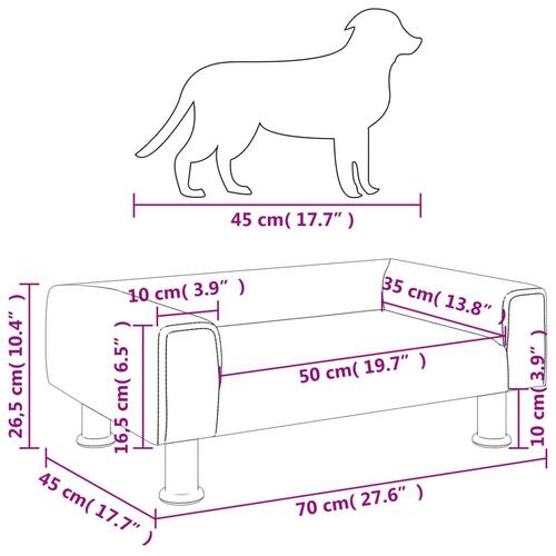 Hundeseng 70x45x26,5 cm velour blå
