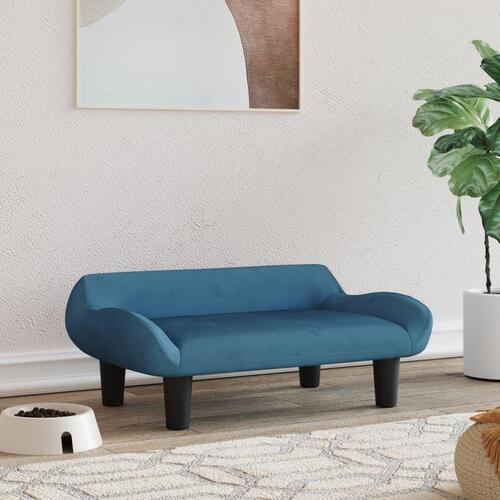 Hundeseng 70x40x24 cm velour blå