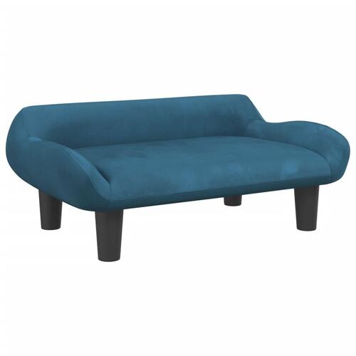 Hundeseng 70x40x24 cm velour blå
