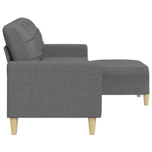 3-personers sofa med fodskammel 210 cm stof Mørkegrå