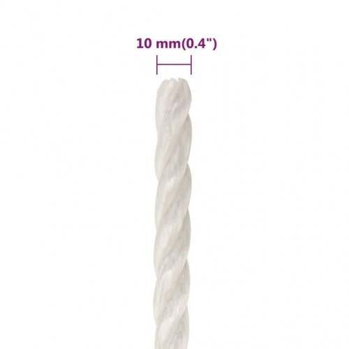 Arbejdsreb 10 mm - 250 m polypropylen, hvid