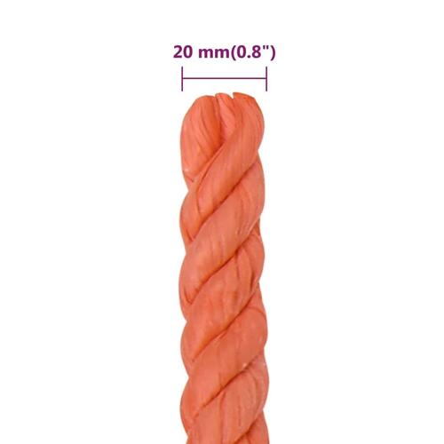 Arbejdsreb 20 mm 50 m polypropylen orange