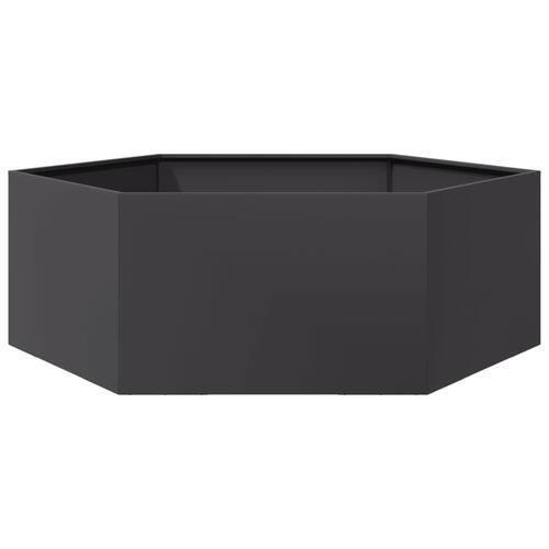 Plantekasse 138x120x45 cm sekskantet stål sort