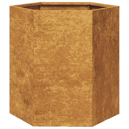 Plantekasse 46x40x45 cm sekskantet Forvitringsstål