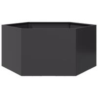 Plantekasse 104x90x45 cm sekskantet stål sort