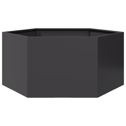 Plantekasse 104x90x45 cm sekskantet stål sort