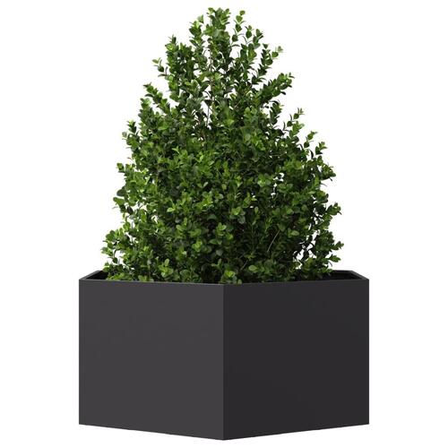 Plantekasse 104x90x45 cm sekskantet stål sort
