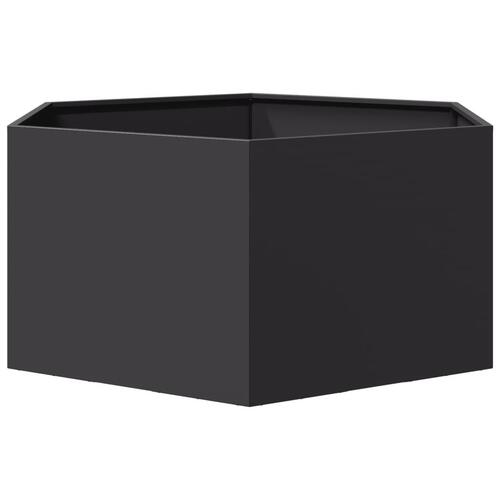 Plantekasse 104x90x45 cm sekskantet stål sort