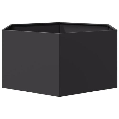 Plantekasse 104x90x45 cm sekskantet stål sort