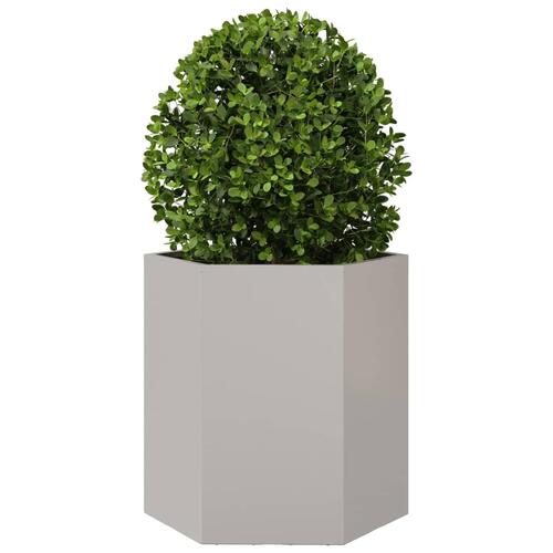 Havekrukker 2 stk 46x40x45 cm sekskantet rustfrit stål sort