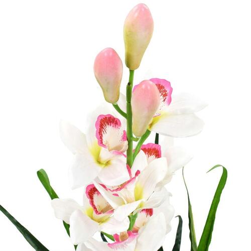 Kunstig Cymbidium-orkidé med krukke 100 cm grøn