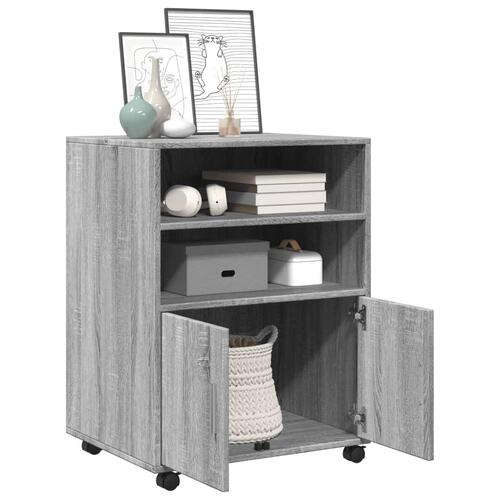 Rullebord 60x48x81 cm konstrueret træ grå sonoma-eg