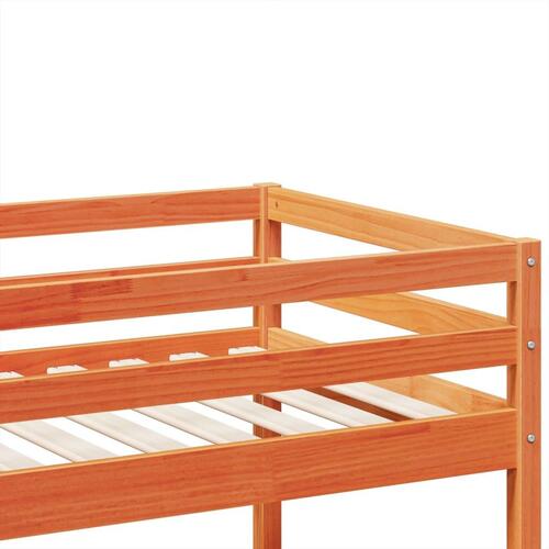 Køjeseng 80x200 cm massivt fyrretræ voksbrun
