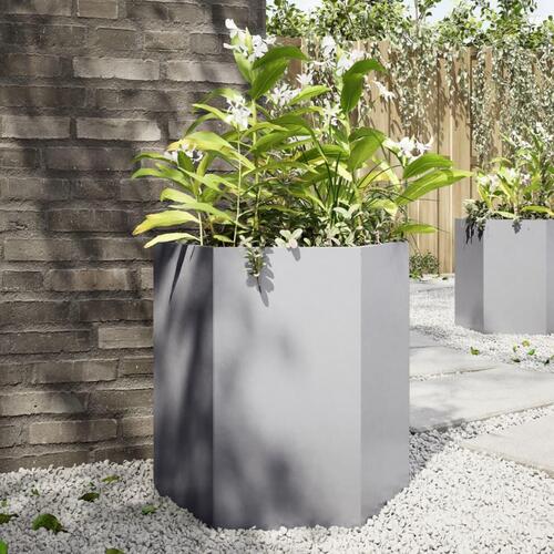 Plantekasse 46x40x45 cm sekskantet galvaniseret stål