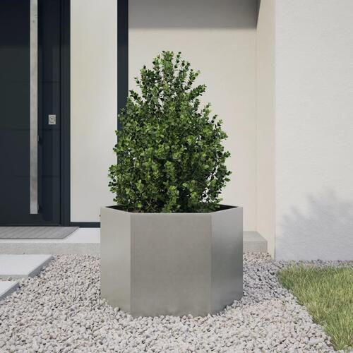 Plantekrukke 69x60x45 cm sekskantet rustfrit stål